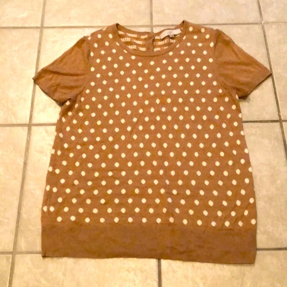 Ann Taylor Loft Polka Dot Blouse Size Large - Picture 2 of 7